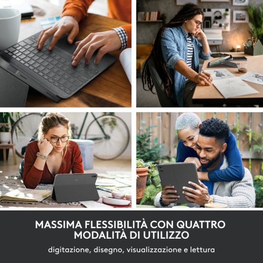 Logitech Combo Touch Funda con Teclado Extraíble Oxford Gris para iPad 10th Generación Layout Italiano