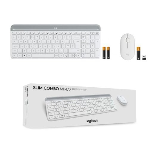 Logitech MK470 Combo Teclado + Ratón Inalámbricos Blancos Teclado Italiano