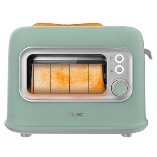Cecotec RetroVision Green Tostadora con Ventana de Cristal y Diseño Retro 700W