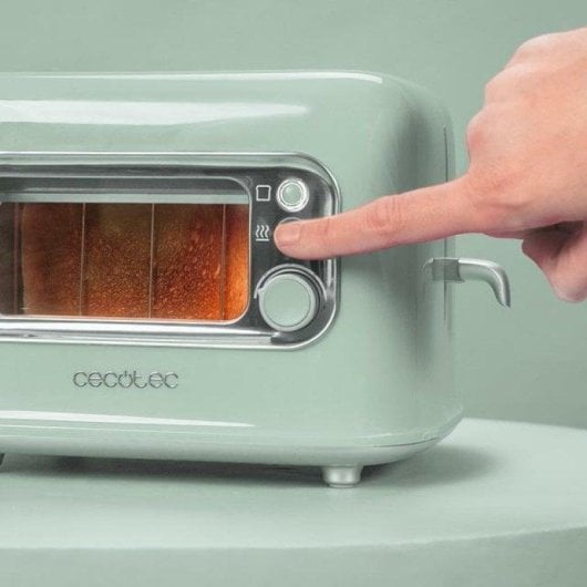 Grille-pain Cecotec RetroVision Green fentes extra larges fenêtre 700W