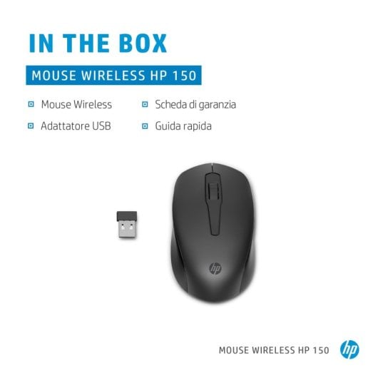 HP 150 Ratón Inalámbrico Hasta 1600DPI Negro