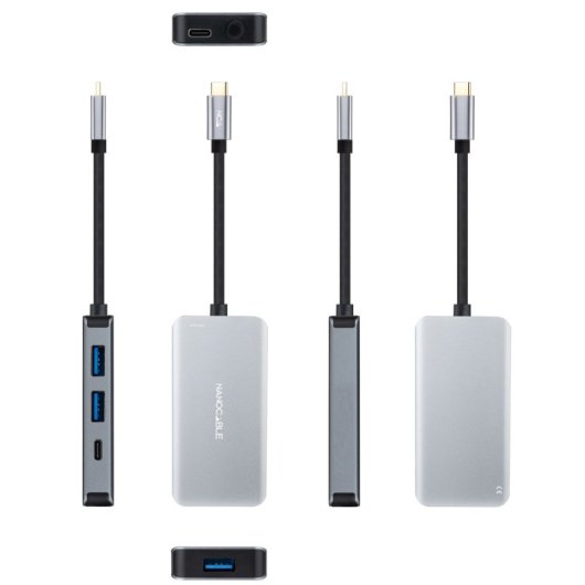 Nanocable Docking Hub 5 en 1 USB-C a USB 3.2/USB-C/USB-C PD