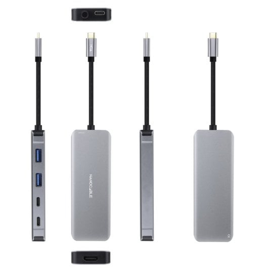 Nanocable Docking Hub 6 en 1 USB-C a HDMI/USB 3.2/USB-C PD