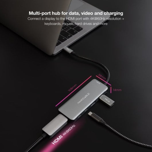Nanocable Docking Hub 6 en 1 USB-C a HDMI/USB 3.2/USB-C PD
