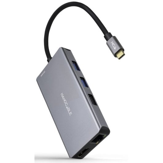 Nanocable Docking Hub 9 en 1 USB-C a HDMI/RJ45/USB 3.2/USB-C PD/Lector Tarjetas