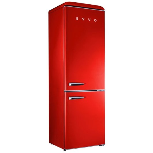 Evvo Home F55 Retro Frigorífico Combi E Rojo