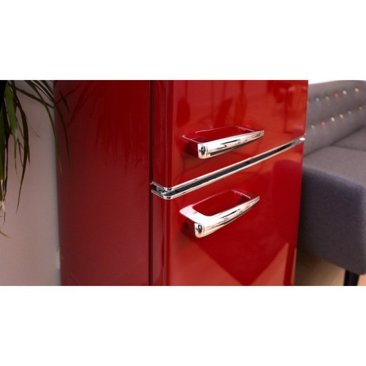 Evvo Home F55 Retro Frigorífico Combi E Rojo