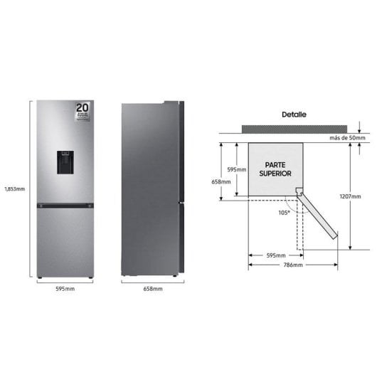 Samsung RB34C632DSA/EF Frigorífico Combi D Acero Inoxidable