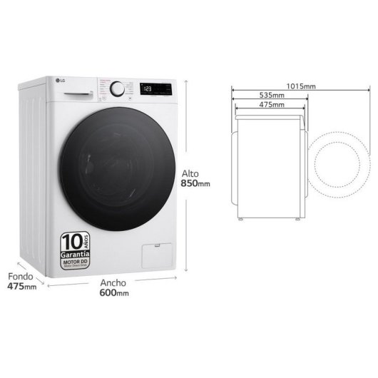 LG F2WR5S08AGW Máquina de Lavar Roupa 8Kg A Branca