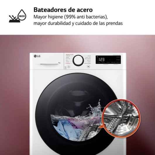 LG F2WR5S08AGW Máquina de Lavar Roupa 8Kg A Branca