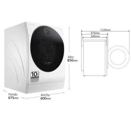 Lavasecadora LG 12kg A LSWD100E con bomba de calor y TurboWash
