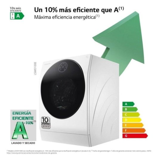 Lavasecadora LG 12kg A LSWD100E con bomba de calor y TurboWash
