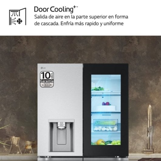 LG GMG960MBEE Frigorifero americano InstaView E Acciaio testurizzato Anti-impronta