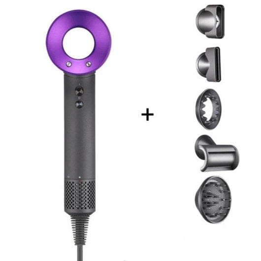 Sèche-cheveux Professionnel Arzopa Super Hair Dryer 1600W 3 Températures 3 Vitesses Ionique avec Accessoires Violet