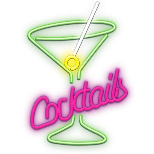 Forever Néon Plexi Led Cocktails Rose Vert