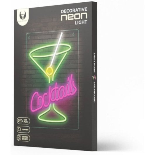 Forever Néon Plexi Led Cocktails Rose Vert