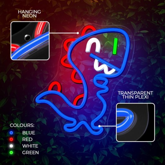 Forever Neon Led Jurassic Baby Dino Blau