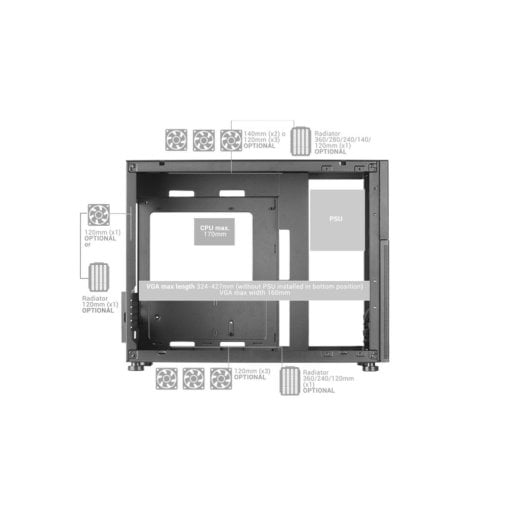 Mars Gaming MC-LCD Torre Custom Micro-ATX Vidro Temperado e Painel LCD IPS 8" Modular Preta