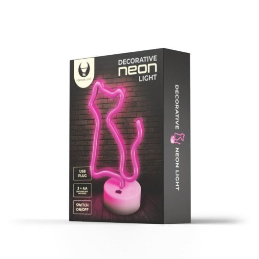 Forever Néon Led Sur Pied Chat Rose