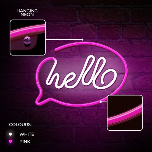 Forever Neon Led Light Hello Pink White