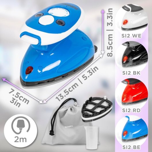 Duronic SI2 BE Plancha de Viaje Mini 375W Azul