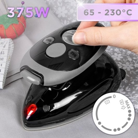 Duronic SI2 BK Plancha de Viaje Mini 375W Negro
