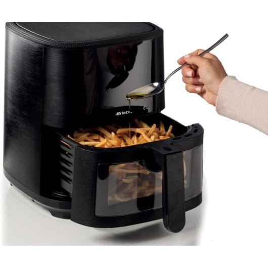 Friggitrice senza olio Ariete 4626 1300W, capacità 6L, 8 programmi, finestra trasparente, ricettario