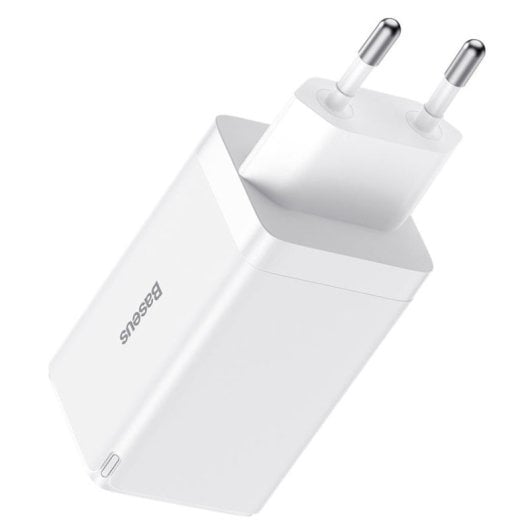 Baseus GaN5 Pro 3 Cargador de Pared Carga Rápida 65W Blanco