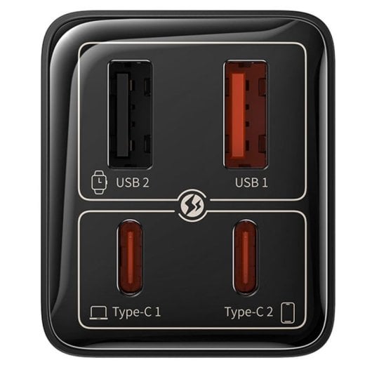 Baseus GaN6 Pro Carregador de Parede 65W USB-C/USB-A Preto