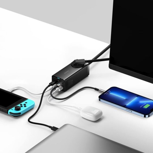 Baseus Power Strip GaN3 Pro Estación de Carga Rápida 100W Negra