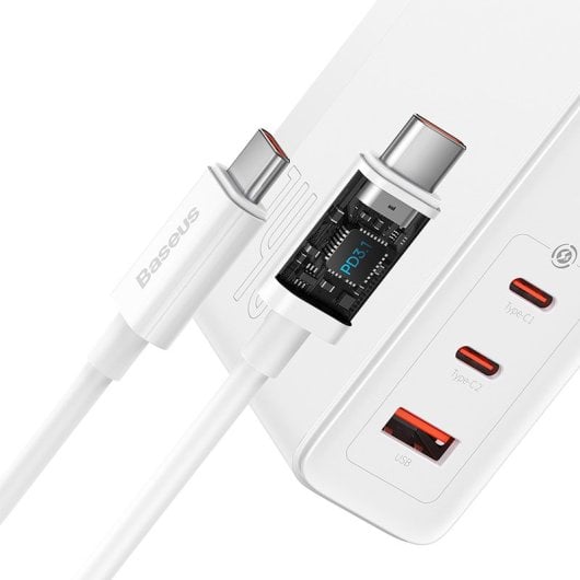 Caricatore rapido da muro Baseus GaN5 PRO PD3.1 USB-C 140W Bianco