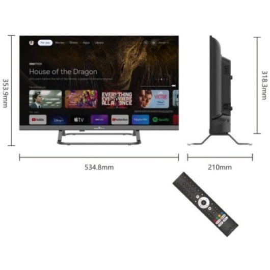 Smart Tech 24HG01VC 24" LED HD Google TV + Adaptador 12V