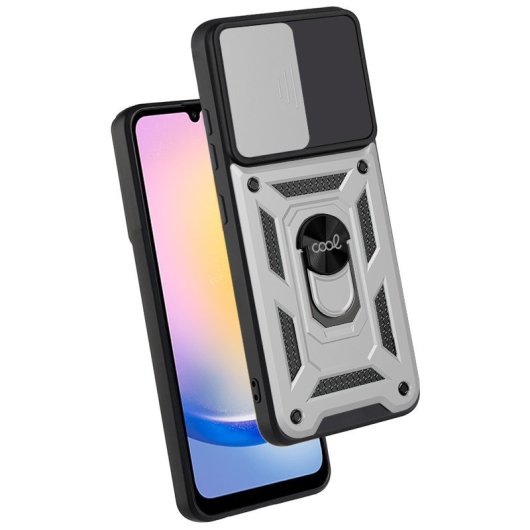 Cool Funda Hard Ring Plata para Samsung A256 Galaxy A25 5G
