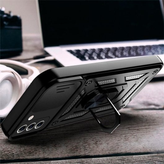 Cool Funda Hard Ring Negro para Xiaomi Redmi Note 13 Pro / Xiaomi Redmi Note 14S / Poco M6 Pro
