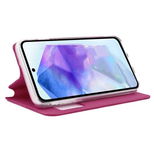 Cool Funda Flip Cover Liso Rosa para Samsung A556 Galaxy A55 5G