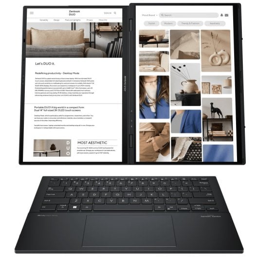 ASUS Zenbook UX8406MA-PZ255W Ordinateur portable 35,6 cm (14") Écran tactile 3K Intel Core Ultra 9 185H 32 Go LPDDR5x-SDRAM 1 To SSD Wi-Fi 6E (802.11ax) Windows 11 Home Gris