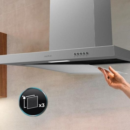 Cecotec Bolero Flux TM 703500 Exaustor T Invertido 70cm A Aço Inoxidável