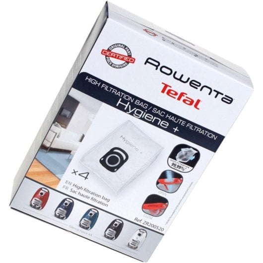 Rowenta ZR200520 Pack 4 Bolsas de Aspirador de Gran Filtración Rowenta Hygiene +