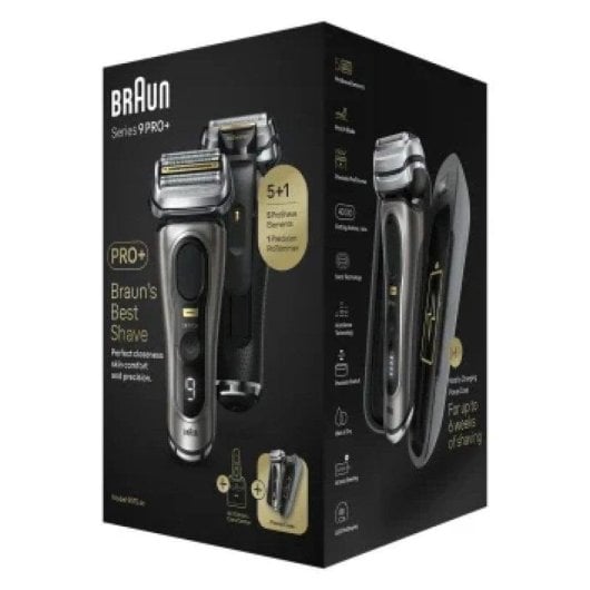 Rasoir Visage Braun Series 9 Pro+ 9575CC Sans Fil 90 min Sec et Humide 5 Lames Nettoyage Auto
