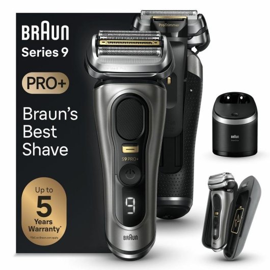 Rasoir Visage Braun Series 9 Pro+ 9575CC Sans Fil 90 min Sec et Humide 5 Lames Nettoyage Auto