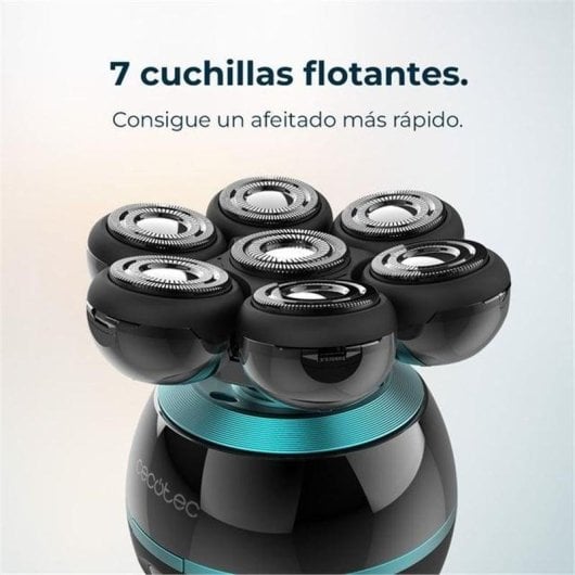 Cecotec Bamba PrecisionCare Skull Afeitadora de Cabeza con 7 Cuchillas Flotantes y Base de Carga