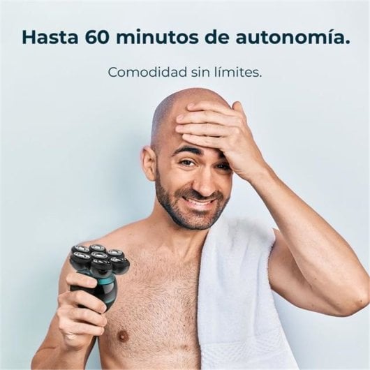 Cecotec Bamba PrecisionCare Skull Máquina de Barbear de Cabeça com 7 Lâminas Flutuantes e Base de Carregamento