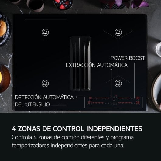 AEG TCH74B01FB Placa De Indução com Exaustor 4 Zonas 68cm Preta
