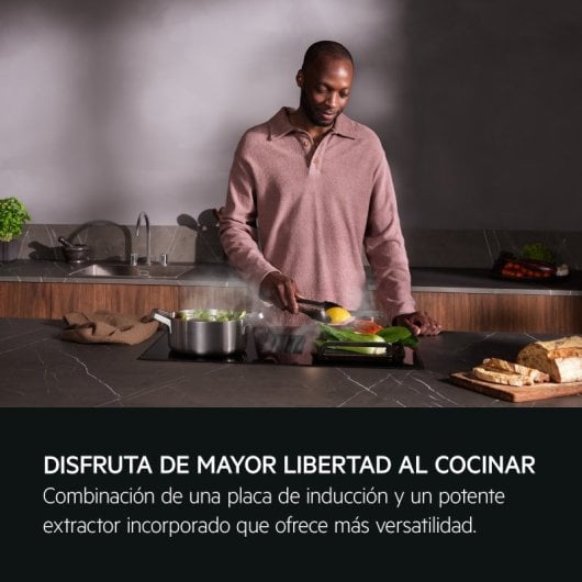 AEG TCH74B01FB Placa De Indução com Exaustor 4 Zonas 68cm Preta