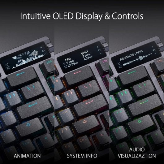 ASUS ROG Azoth Teclado Mecánico Gaming RGB Inalámbrico ROG NX Red Negro Teclado Francés AZERTY