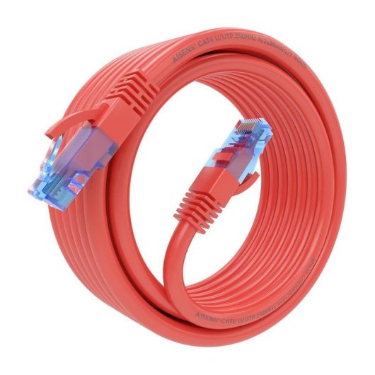 Cabo de Rede RJ45 AWG26 CCA UTP Aisens A135-0793 Cat.6/ 4m/ Vermelho