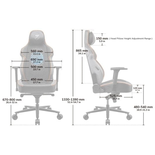 Cougar Nxsys Aero Silla Gaming con Ventilador Negro