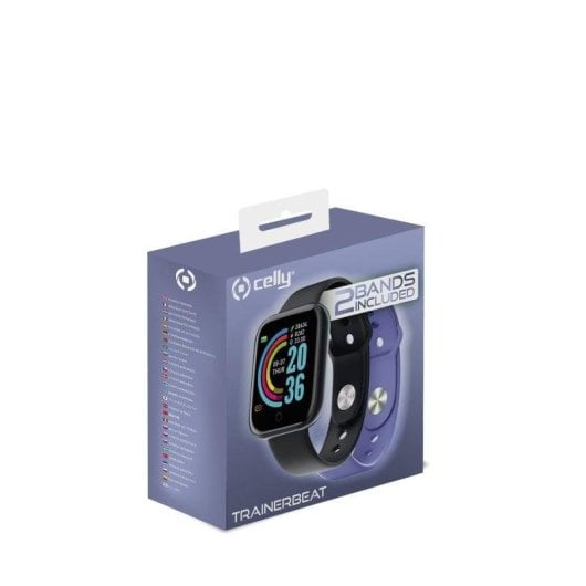 Celly Trainerbeat Bluetooth 1.44" Preto IP67 Monitor Cardíaco SpO2 Sono Tensão Autonomia 5 dias