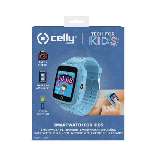 Celly Kidswatch Bluetooth GPS 1.44" Écran Couleur Bleu Étanchéité IP67 SOS Suivi Sommeil