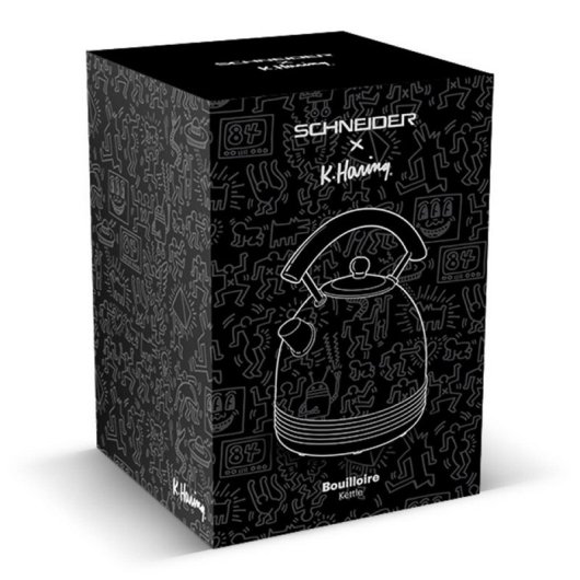 Schneider Hervidor de Agua Eléctrico Vintage 1.7L 2200W Colección Keith Haring Negro Fashionista